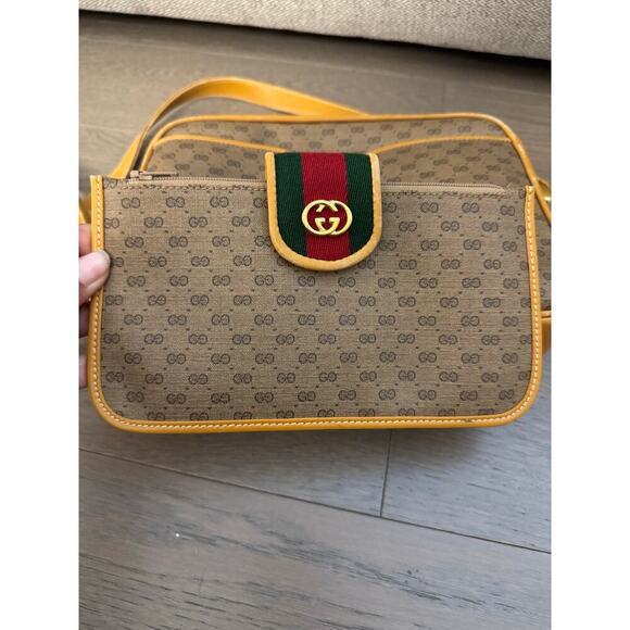 Gucci Vintage Authentic GG Micro Monogram Sherry Crossbody/Shoulder Bag w Pouch - Picture 15 of 16